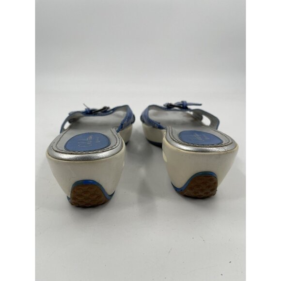 Cole Haan Blue Silver And White Sole NikeAir Wedge Buckle Size 7.5 D21967 - Picture 5 of 15